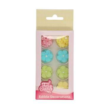 Pastell Zuckerblumen Kuchendekor Set - Mini Blumen Kuchendekor - Zuckerdekor Blümchen