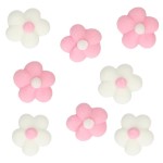 FunCakes White/Pink Mini Blossom Sugar Decorations, 64 pcs