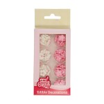 FunCakes Weiss/Rosa Mini Blumen Zuckerdekor, 64 Stück