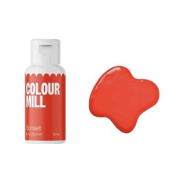 Colourmill Lebensmittelfarbe Sonnenuntergang, Allergiefreie Lebensmittelfarbe Rot-Orange, Sunset Colour Mill Oil Blend,