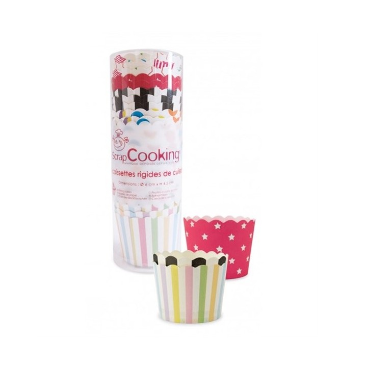 Baking Cups Assorted - Polka Dot Baking Cups - Striped Baking Cases - ScrapCooking Cupcake Cases Assorted Patterns pk/25