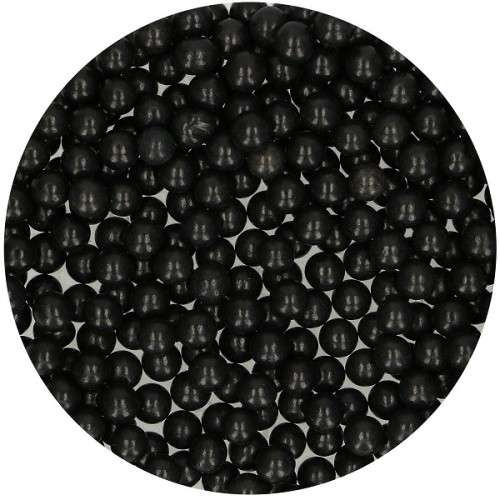 FunCakes 7mm Sugarpearls Black, 80g