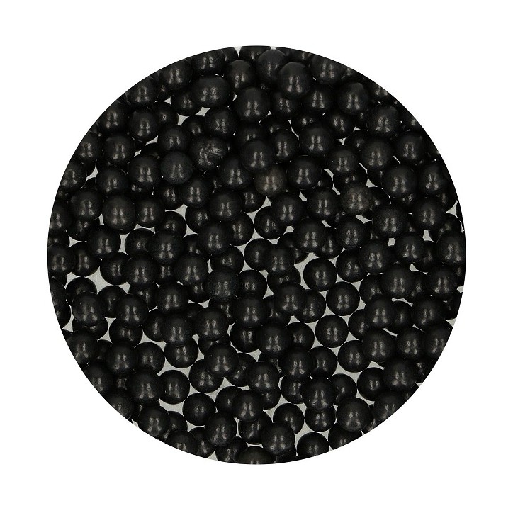 Large Sugar Pearls Black 7mm - Edible Pearls Black - Black Sugar Pearls FunCakes