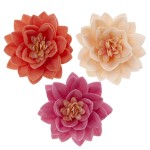 DeKora 7cm Edible Wafer Paper Lotus Flower 3 Colours, 15 pcs