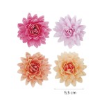 deKora 5.5cm Esspapier Blumen 4-Farben, 18 Stück