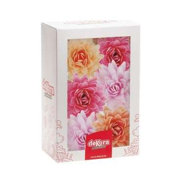 Assortierte Waferpaper Blumen Tortendekor - Esspapier Blumen Pink Ombre 18 Stück - 126163 Glutenfreie Blumen Tortendekor