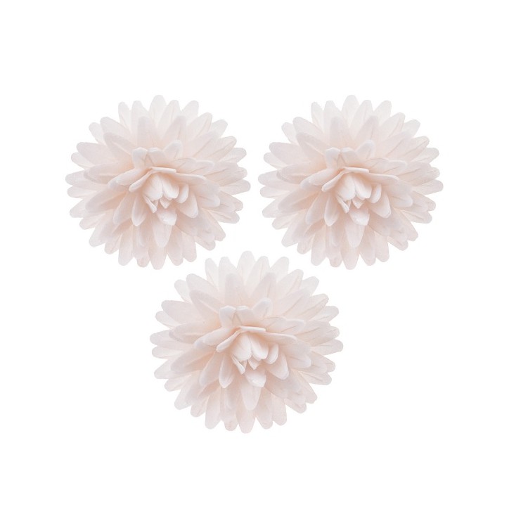 Edible Flowers Pompom White - 8435599759480 - WHITE WAFER POMPOM Ø 4,5CM - Edible 3D Flowers White