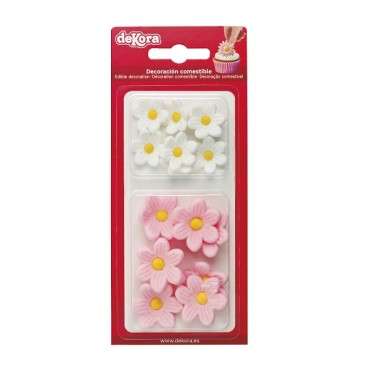 Glutenfree Sugar Flowers Pink/White Daisy Cake Decor 230060 Lactosefree white & Pink Marguerites Sugar Cake Decoration