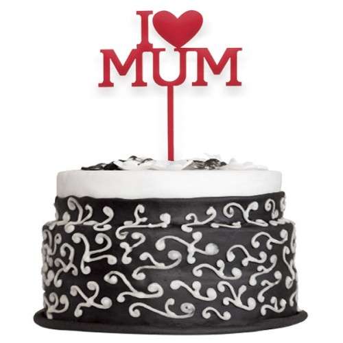 DeKora I Love Mum - Muttertags Kuchentopper 12x9.9cm