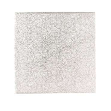 FunCakes Cake Board Square 15 x 15 cm Silver - Single Use Cake Board 15x15cm - Square Cake Plate F80670