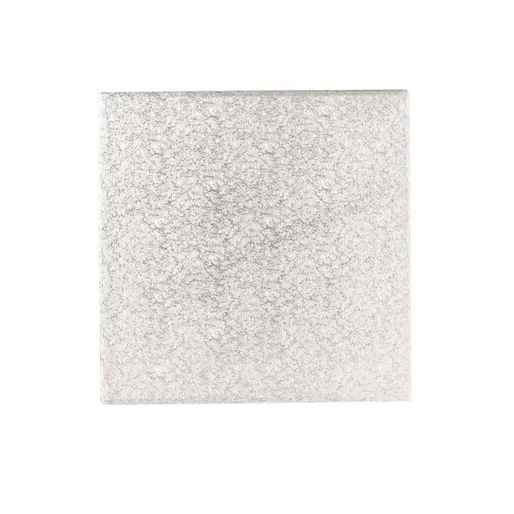 Einweg Tortenplatte Silber Quadratisch 15x15cm - 3mm Cake Board Silber - Kuchenplatte quadratisch