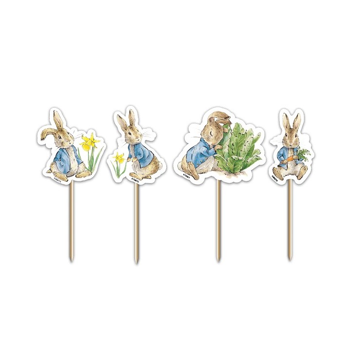 Peter Hase Cupcake Topper - Holzspiesschen Peter Rabbit - Osterdekoration Peter Hase Topper