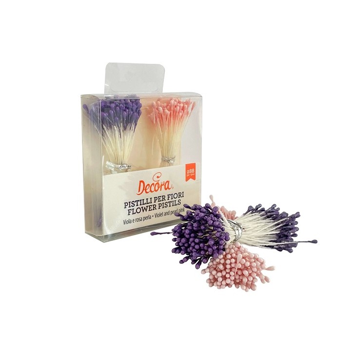 Cake Art Flower Pistiles Pearl Violet / Pink 083006 - Sugarflower Stamens Lilac - Flower Stamen Assortment pk/288