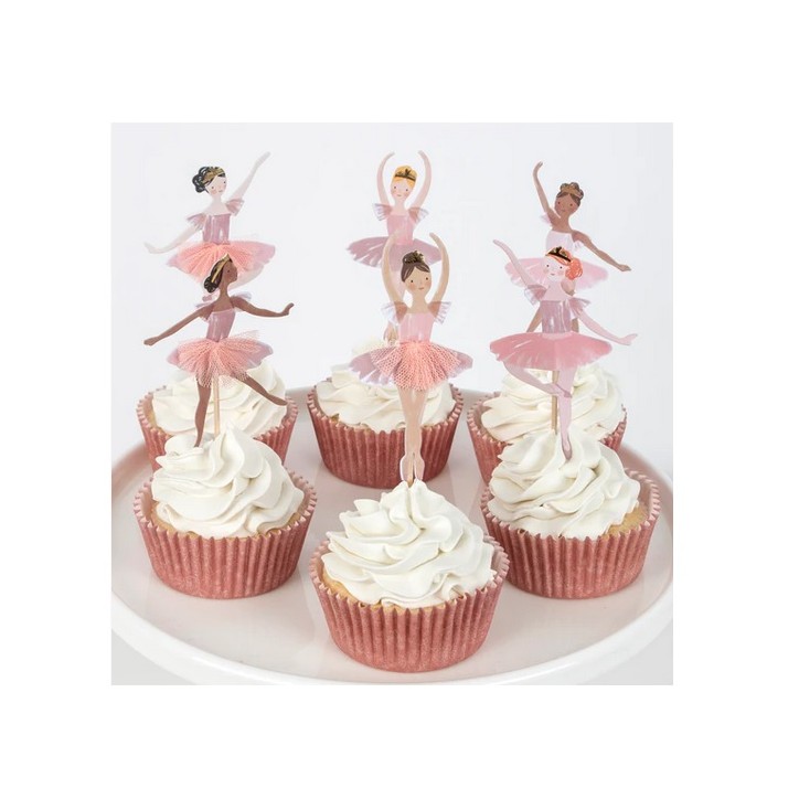 Ballerina Dancer Cupcake Deco Set - Meri Meri Cupcake Kit Ballerina - Dancer Cupcake Topper