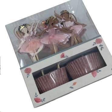 Balleria Cupcake Set - Cupcakes für Tänzer - Ballerina Tänzerinnen Muffinförmchen 222939