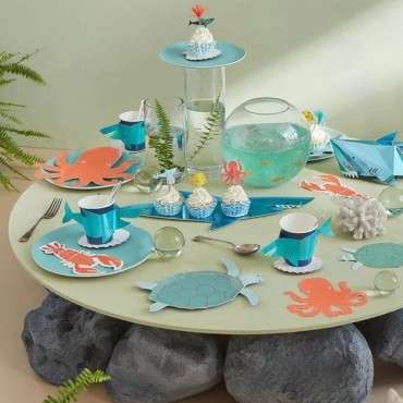 Ocean themed cupcake liners - Octopus & Shark Cupcake Kit - Meri Meri Under-the-sea Cupcake Set 267853