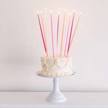 38cm Statemend Birthday Candles Pink assorted - Pink Tall Tapered Party Candles 222426