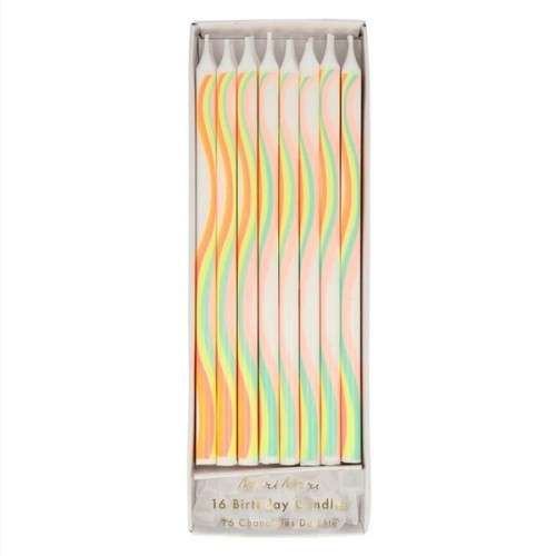 Meri Meri Rainbow Pattern Candles, 16 pcs