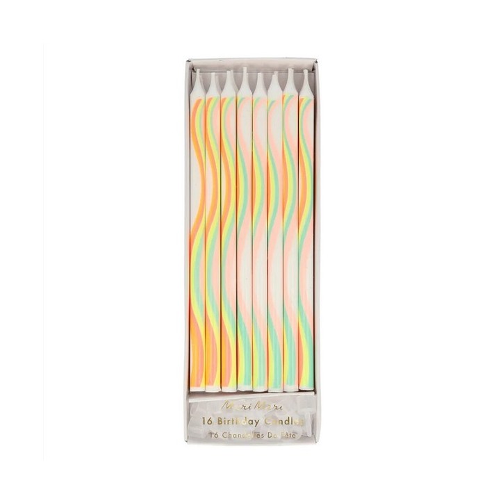 Rainbow Pattern Candles - Pastell Rainbow Birthday Candles - Party Candles Rainbow Pattern 215983