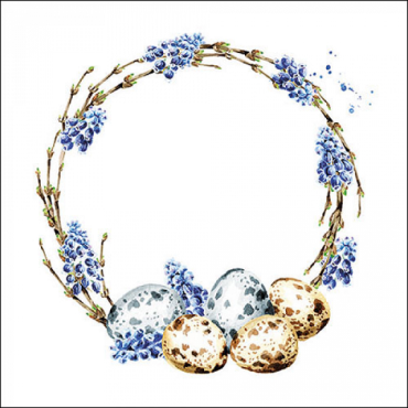 Osterservietten Hyazintien mit Enteneier - Muscari Wreath Lunch Servietten 23317155