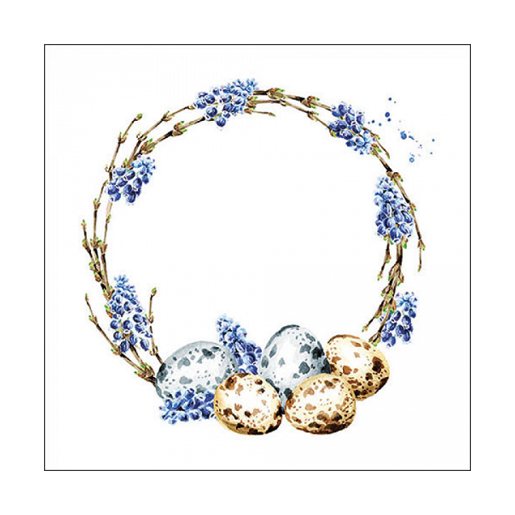 Osterservietten Hyazintien mit Enteneier - Muscari Wreath Lunch Servietten 23317155