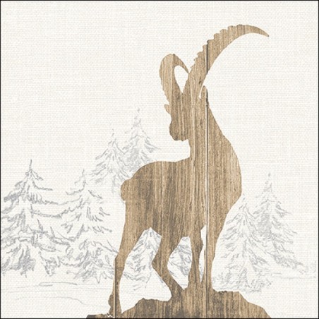 Capricorn Lunch Napkins - Ibex FSC Napkins 13316780 - Alpine Ibex Napkins - Mountain Goat Tableware