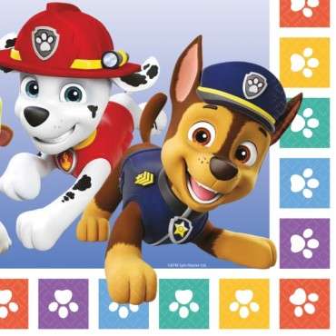 Servietten Paw Patrol Kindergeburtstag - Partyservietten Paw Patrol - Tischdekoration Paw Patrol