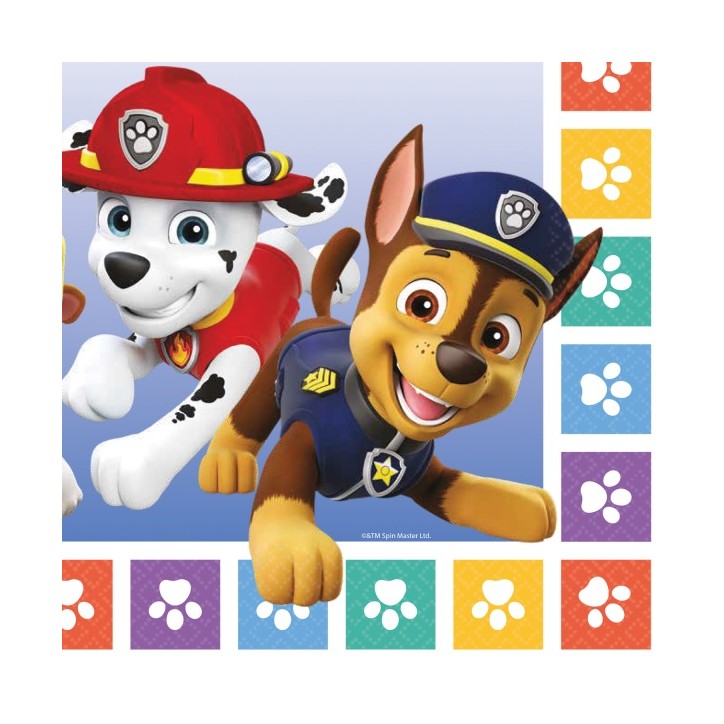 Servietten Paw Patrol Kindergeburtstag - Partyservietten Paw Patrol - Tischdekoration Paw Patrol