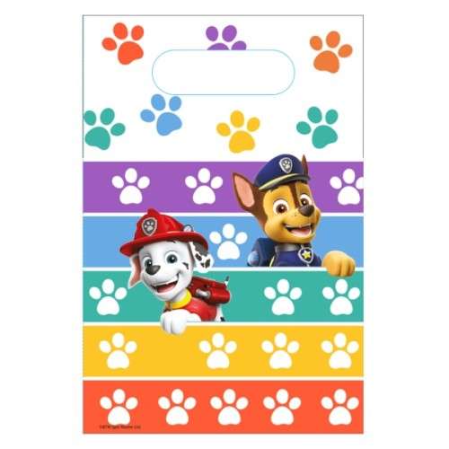 Amscan Paw Patrol Rainbow Party Favour Bag, 8 pcs