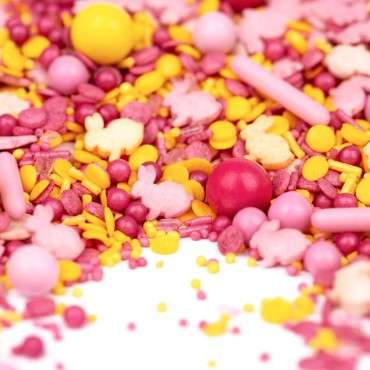 Ostern Kuchendekor SuperStreusel HäschenHüpf - Rosa Oster Zuckerstreusel - Ostern Tortendekor - Ostern Streusel Mix