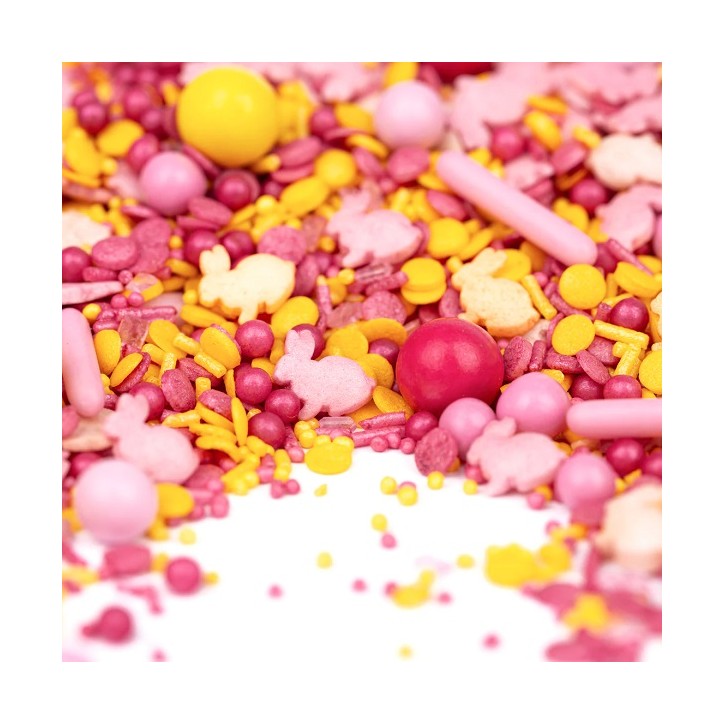 Ostern Kuchendekor SuperStreusel HäschenHüpf - Rosa Oster Zuckerstreusel - Ostern Tortendekor - Ostern Streusel Mix