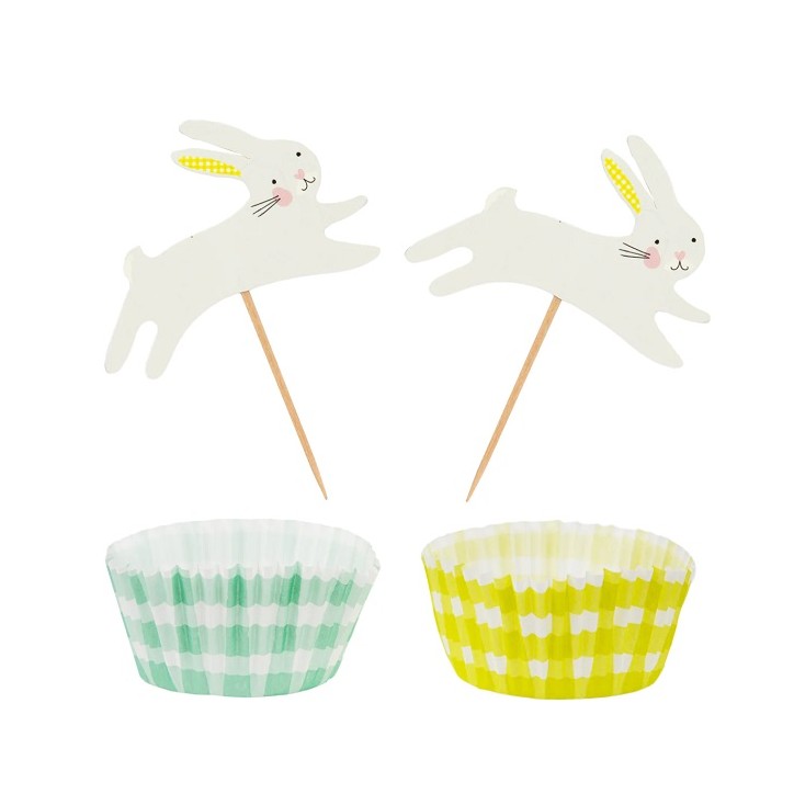 Easter Baking Kit - Spring Bunny Cupcake Gift Set Easter - Easter Cupcake Cases and Topper