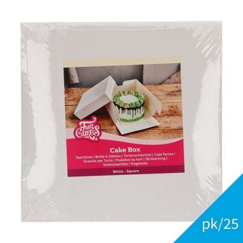 FunCakes 25x25x15cm Cake Box white 25 pcs