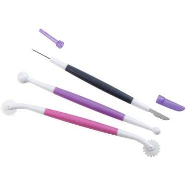 Fondant Tool Set 3-Piece 191000311 - Cake Design Modelling Tool starter Set - Wilton Fondant & Gum Paste Starter Tool Set/3