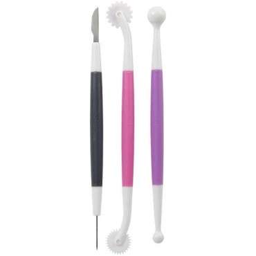 Fondant Tool Set 3-Piece 191000311 - Cake Design Modelling Tool starter Set - Wilton Fondant & Gum Paste Starter Tool Set/3