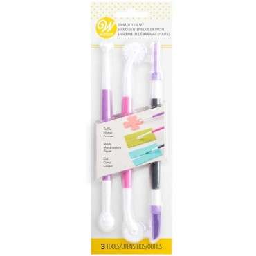 Fondant Tool Set 3-Piece 191000311 - Cake Design Modelling Tool starter Set - Wilton Fondant & Gum Paste Starter Tool Set/3