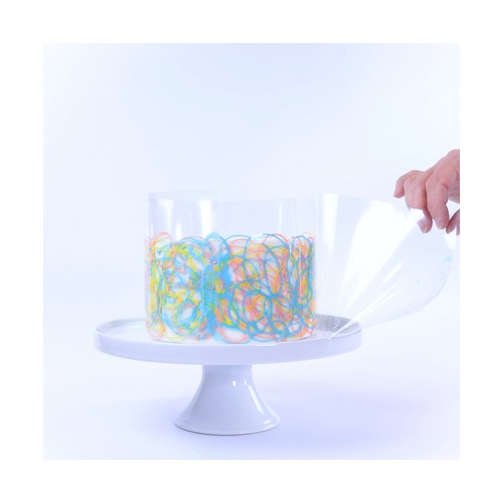 Bolo Tsunami Cake Folie - Cake Collar Acetate Roll - Food Safe Acetate Roll 20cm