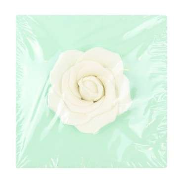 Grosse Zuckerrose Kuchendekor - Weisse Gumpaste Rose - Zuckerblumen Rose Tortendekor