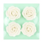 PME 62mm White Sugar Roses, 4 pcs