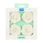 PME 62mm White Sugar Roses, 4 pcs