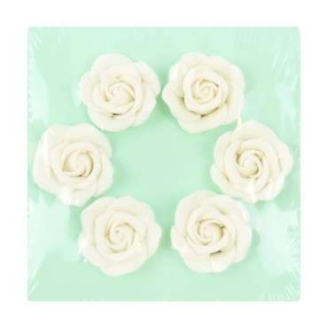 Halal Sugar Roses - Shop Pre-made Sugar Roses Cake Decor - Wedding Cake Roses White