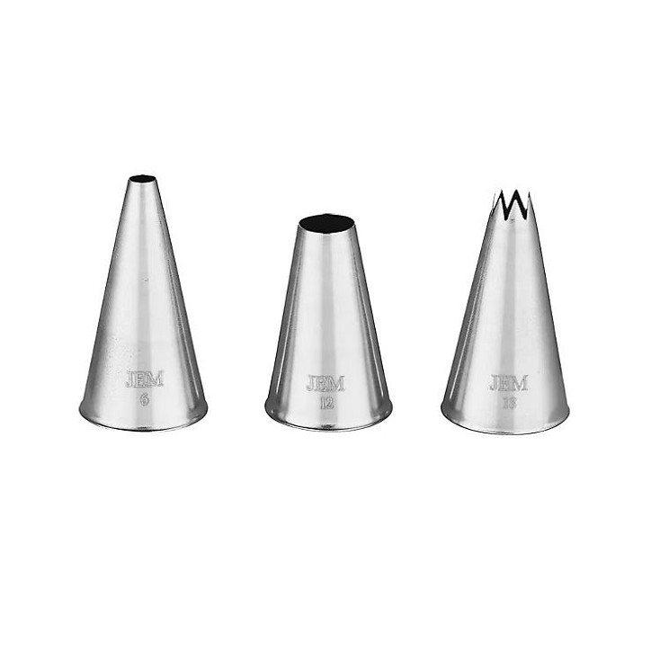 Jem Nozzles Set – Bulbs & Shells Collection - Round Piping Nozzles - Star Piping Tip - JEM Bakeware NZ1006