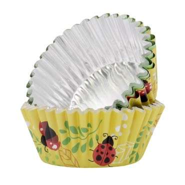 PME Ladybug Foil lines Cupcake Cases - Ladybird Cupcake Liners