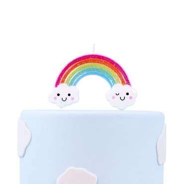 Rainbow Cake Candle - Cake Topper Rainbow Candle - Glitter Rainbow Candle Cake Topper