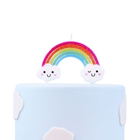 Rainbow Cake Candle - Cake Topper Rainbow Candle - Glitter Rainbow Candle Cake Topper