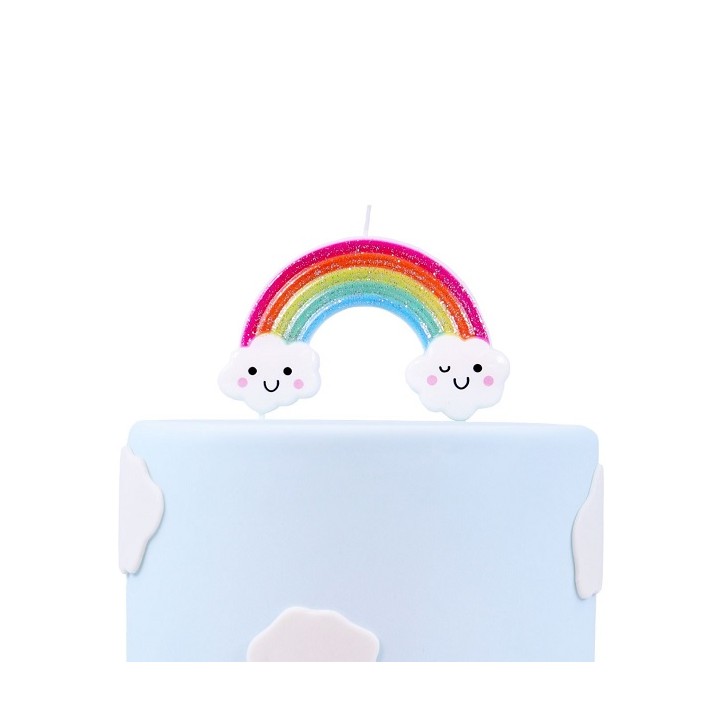 Rainbow Cake Candle - Cake Topper Rainbow Candle - Glitter Rainbow Candle Cake Topper