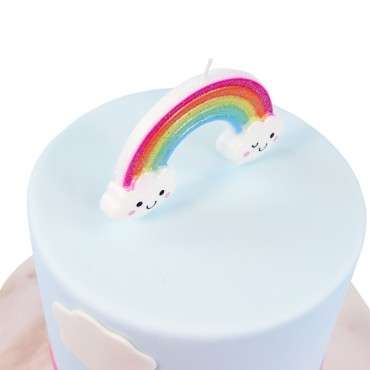 Rainbow Cake Candle - Cake Topper Rainbow Candle - Glitter Rainbow Candle Cake Topper