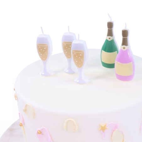 Champagne Bottle Candles - Cake Candles Prosecco - Prosecco Partycandles