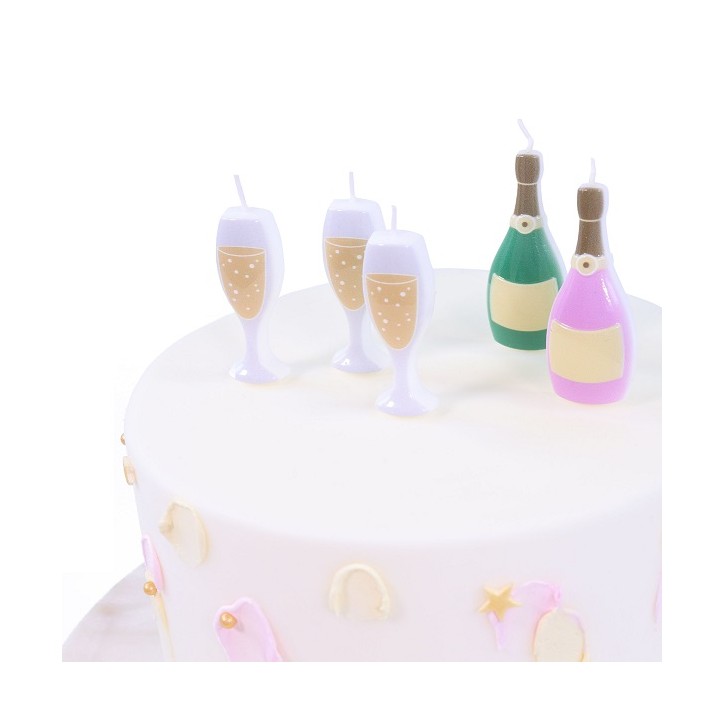 Champagne Bottle Candles - Cake Candles Prosecco - Prosecco Partycandles