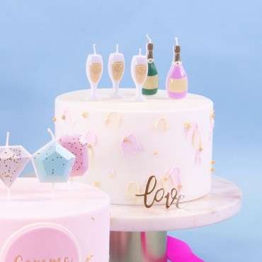 Champagne Bottle Candles - Cake Candles Prosecco - Prosecco Partycandles